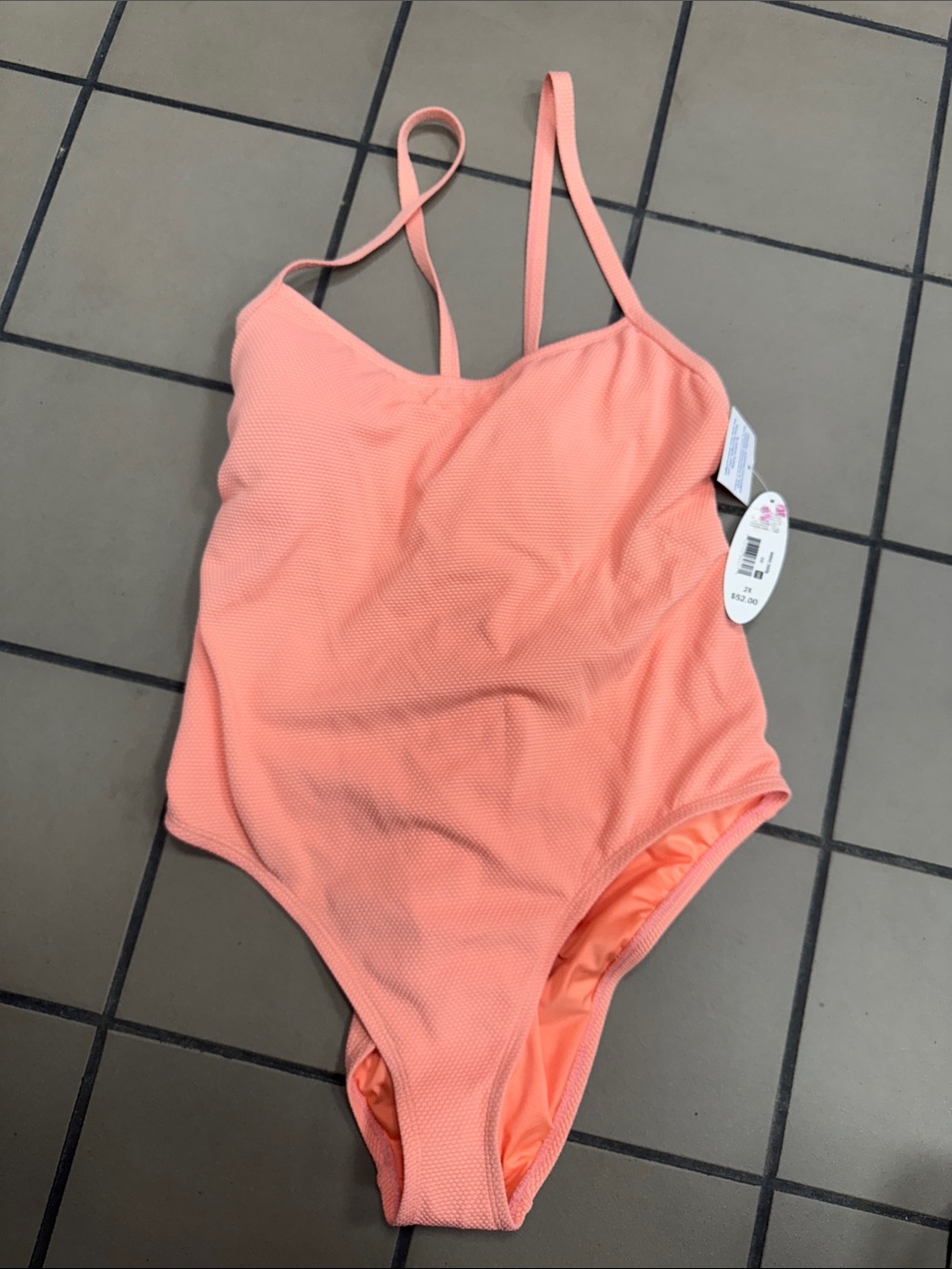 Women's Coral Textured One-Piece Swimsuit with Adjustable Straps